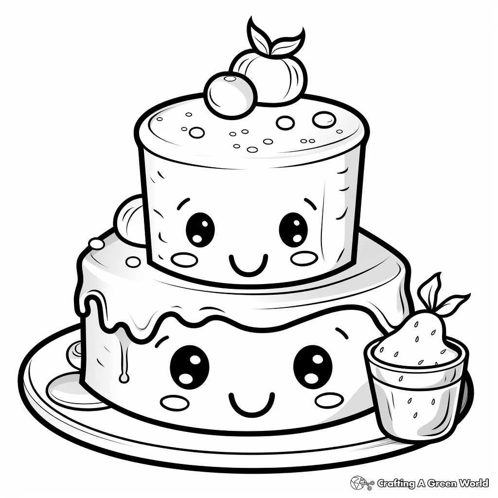 Radiant Rainbow Cake Coloring Pages 2