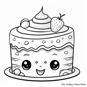 Radiant Rainbow Cake Coloring Pages 4