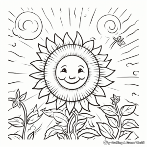 Radiant Summer Sun Coloring Pages 2