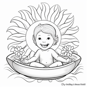 Radiant Summer Sun Coloring Pages 4