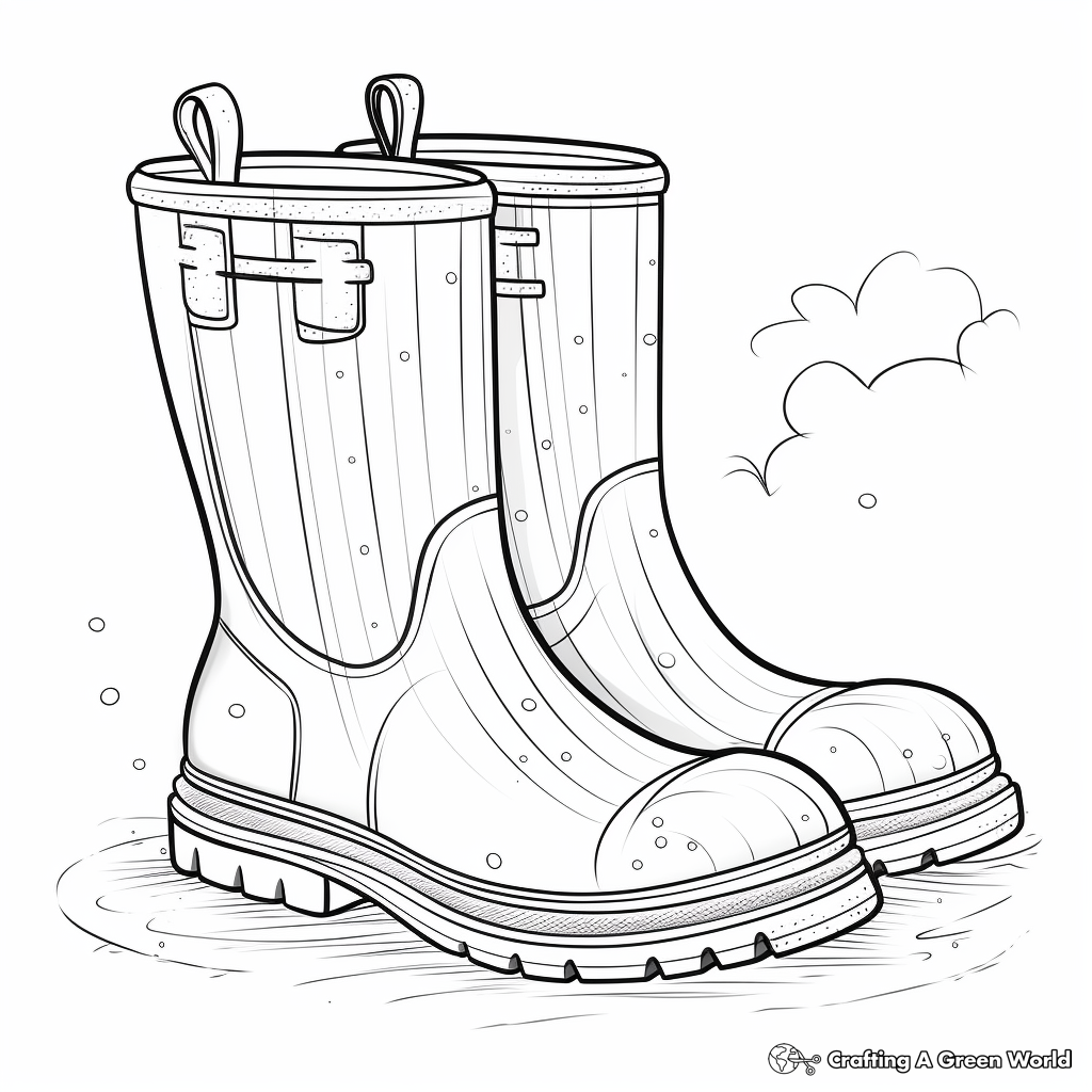 Rain Boot Coloring Pages for a Rainy Day 4