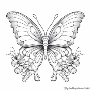 Rainbow and Butterflies Coloring Sheets 4