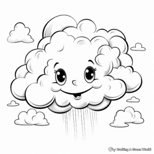 Rainbow and Clouds Coloring Pages for Kids 1