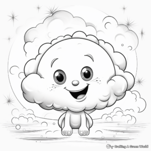 Rainbow and Clouds Coloring Pages for Kids 2