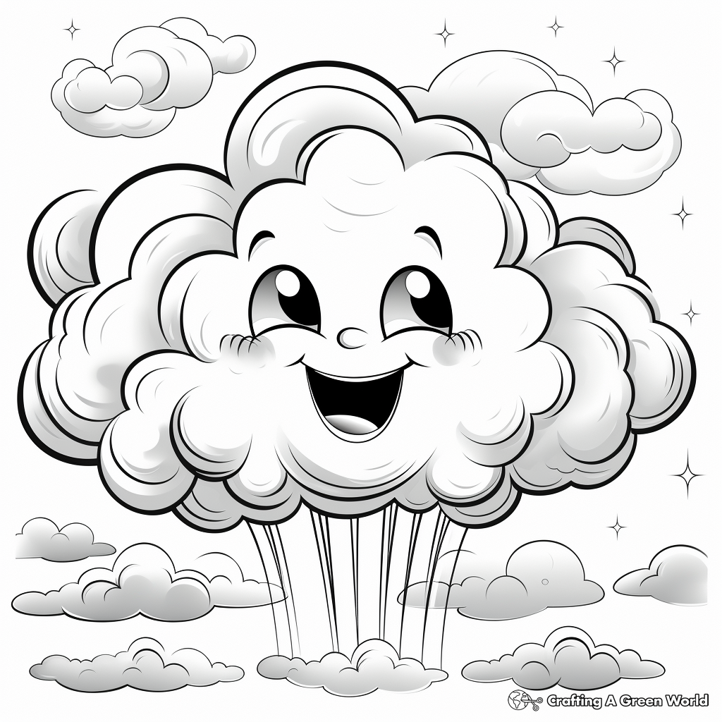 Rainbow and Clouds Coloring Pages for Kids 3