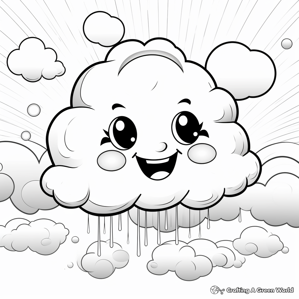 Rainbow and Clouds Coloring Pages for Kids 4
