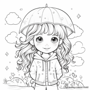 Rainbow and Rain Coloring Pages for Artists 1