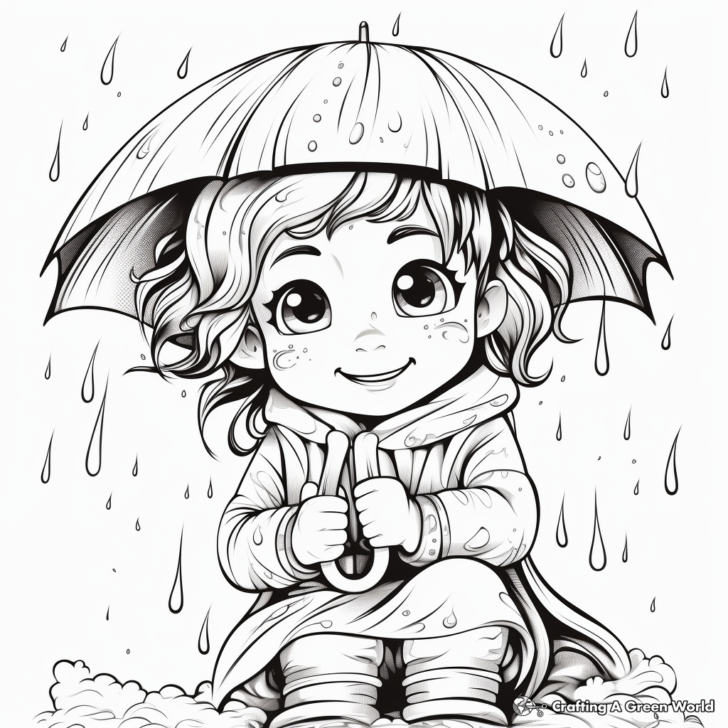 Rainbow and Rain Coloring Pages for Artists 3