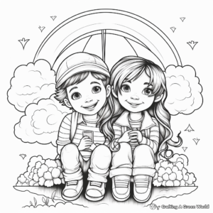Rainbow and Rain Coloring Pages for Artists 4