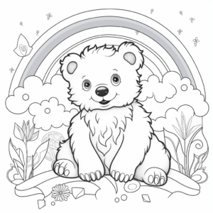 Rainbow Bear Coloring Pages: Fun and Colorful 2