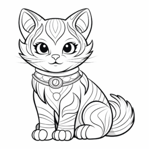 Rainbow Cat Cupcake Coloring Pages for Creatives 2