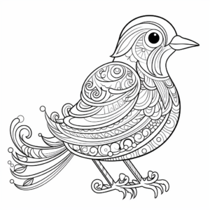 Rainbow Color Abstract Oriole Coloring Page 1