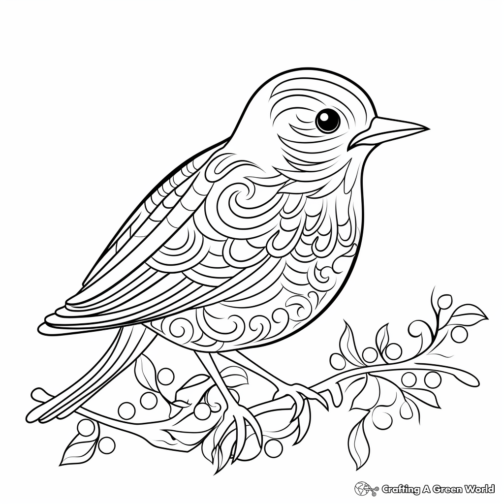 Rainbow Color Abstract Oriole Coloring Page 3