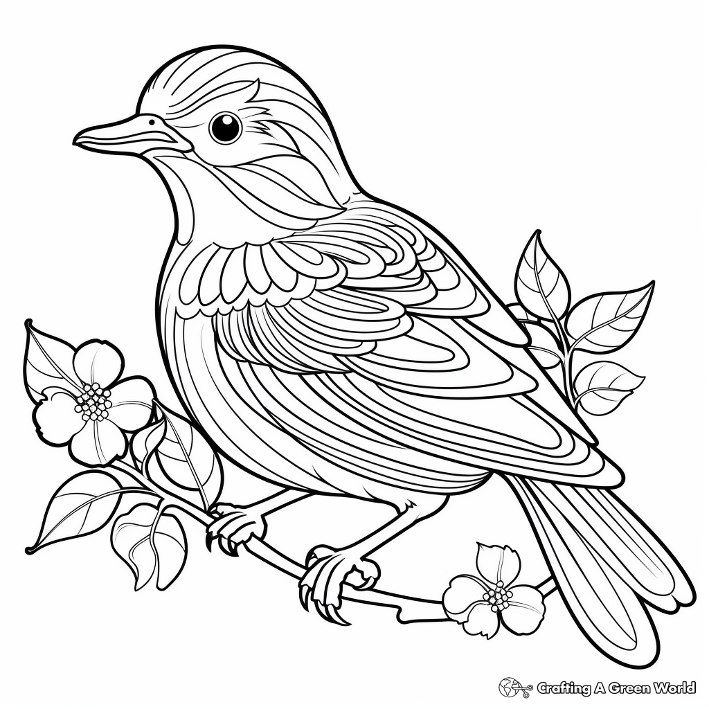 Rainbow Color Abstract Oriole Coloring Page 4