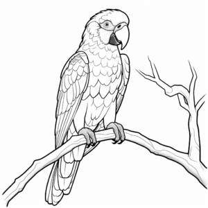 Rainbow-Colored Macaw Coloring Pages 1