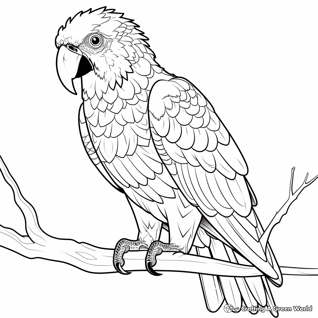 Rainbow-Colored Macaw Coloring Pages 2