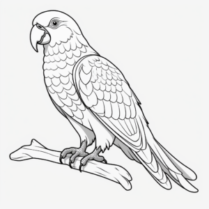 Rainbow-Colored Macaw Coloring Pages 3