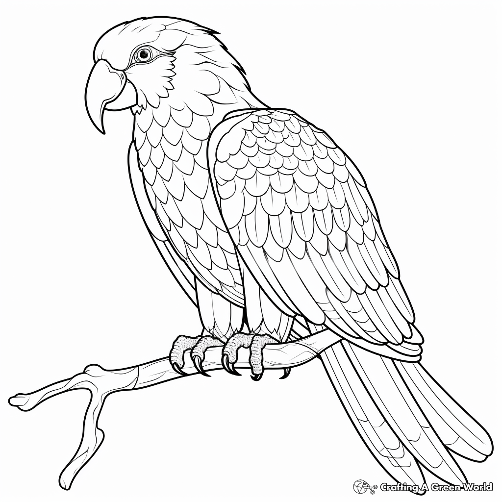 Rainbow-Colored Macaw Coloring Pages 4