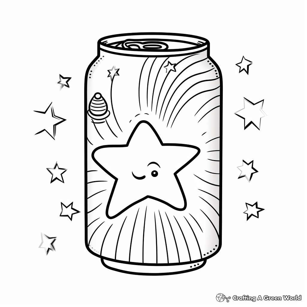 Rainbow-Colored Soft Drink Can Coloring Pages 1
