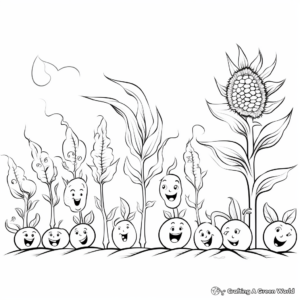 Rainbow Corn Plant Life Cycle Coloring Pages 1