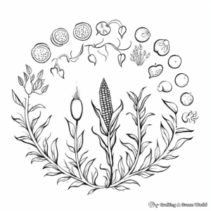 Rainbow Corn Plant Life Cycle Coloring Pages 4
