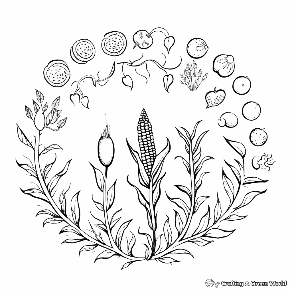 Rainbow Corn Plant Life Cycle Coloring Pages 4