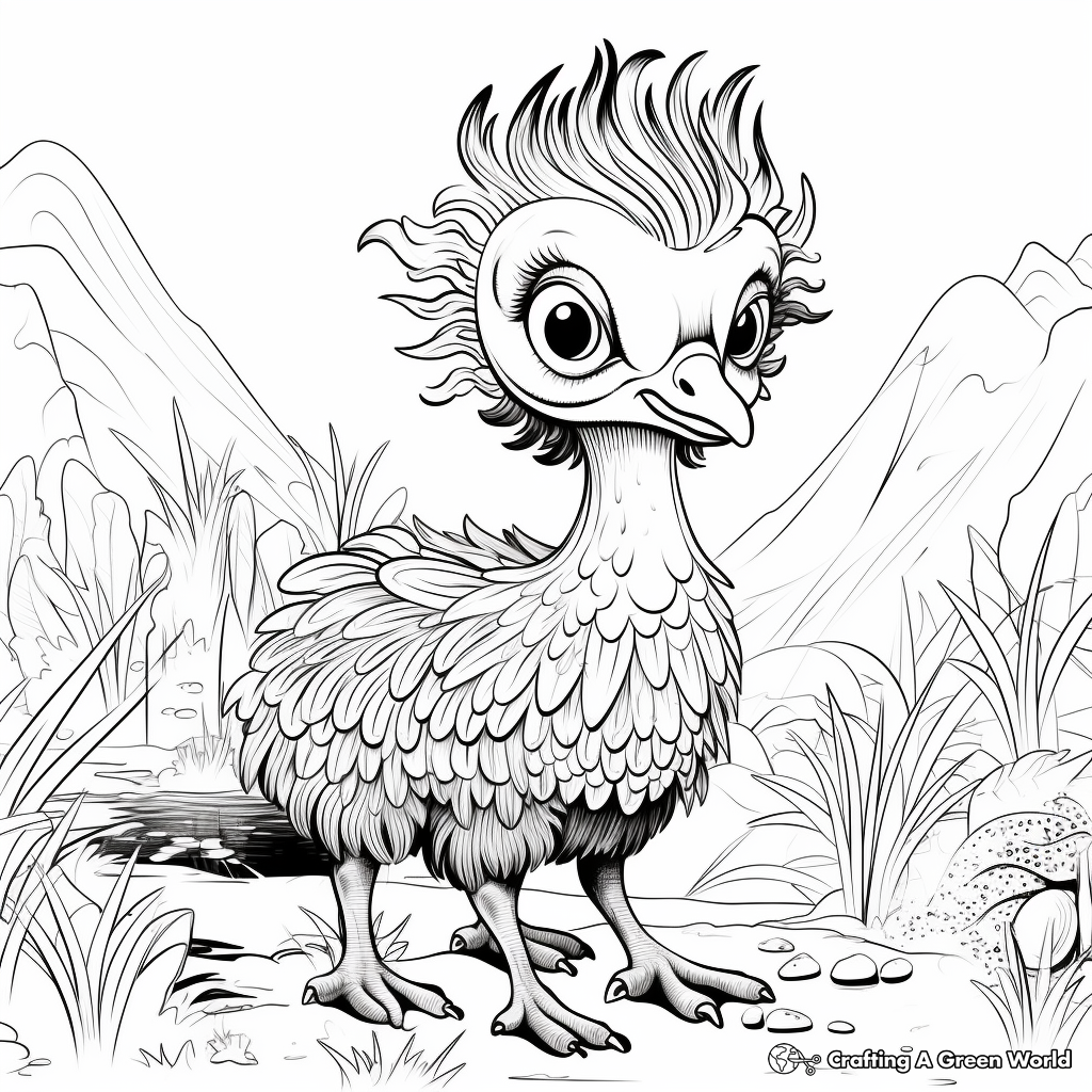 Rainbow Emu: Coloring Page for Creativity 3
