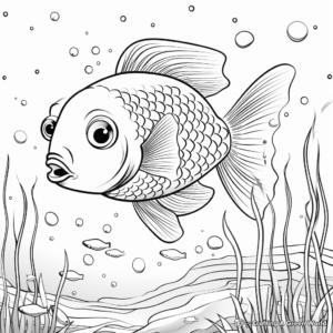 Rainbow Fish Underwater Scene Coloring Pages 2
