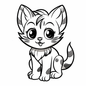 Rainbow Kitty Coloring Pages for Children 1