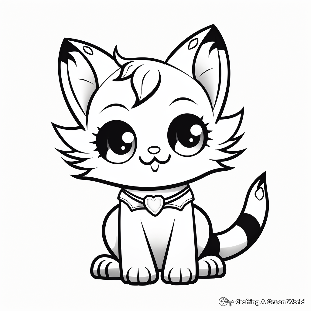 Rainbow Kitty Coloring Pages for Children 3