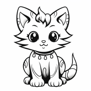 Rainbow Kitty Coloring Pages for Children 4