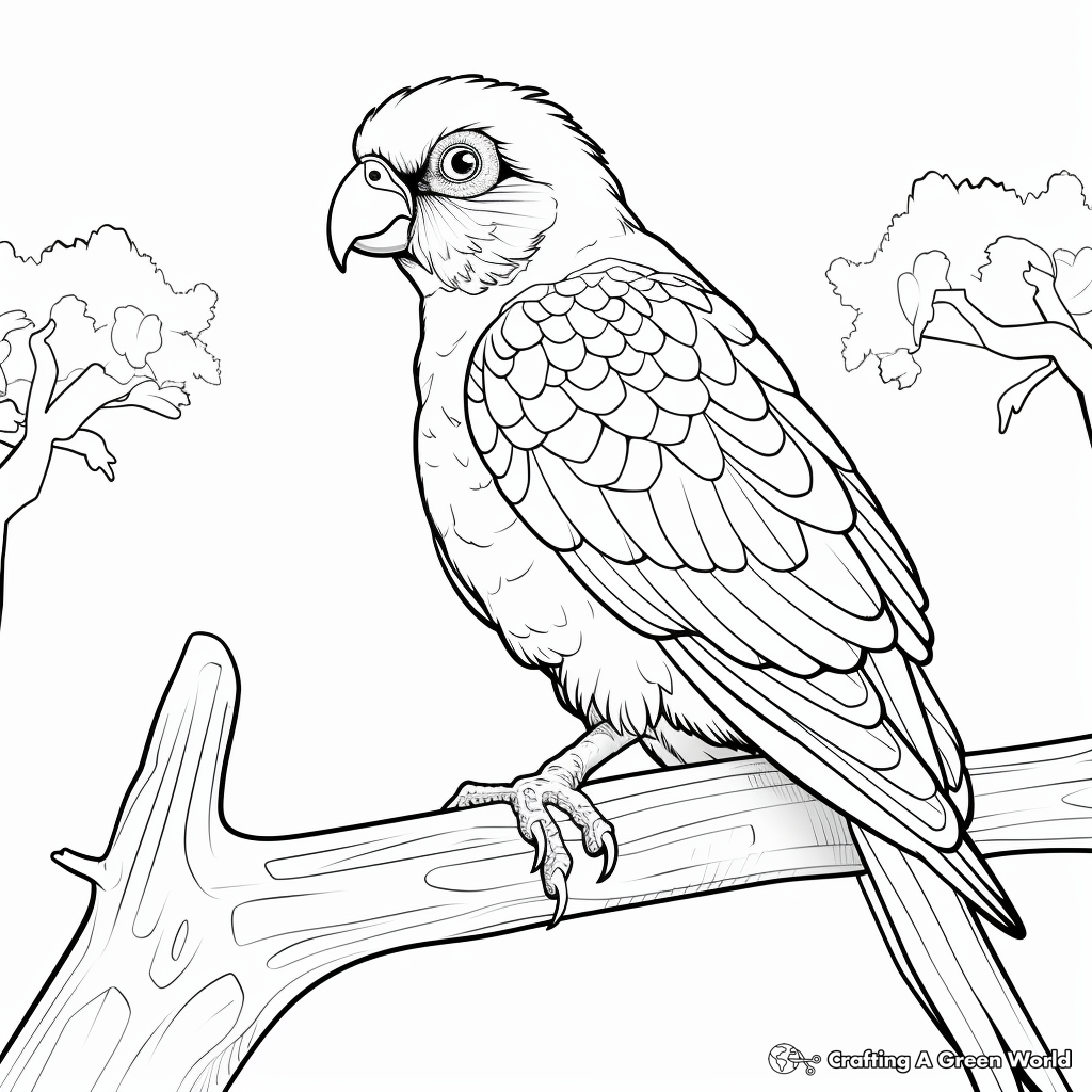 Rainbow lorikeet Parrot Coloring Pages for kids 1