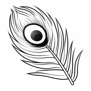 Rainbow Peacock Feather Coloring Pages 2