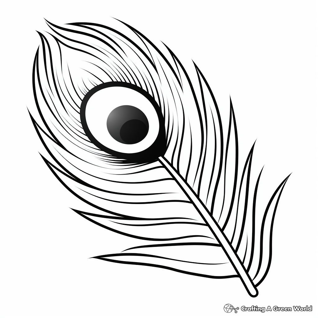Rainbow Peacock Feather Coloring Pages 2