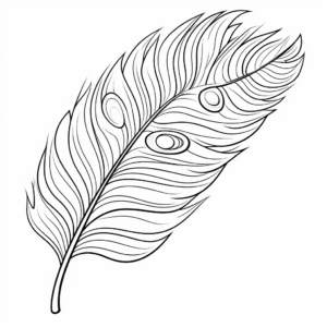 Rainbow Peacock Feather Coloring Pages 3