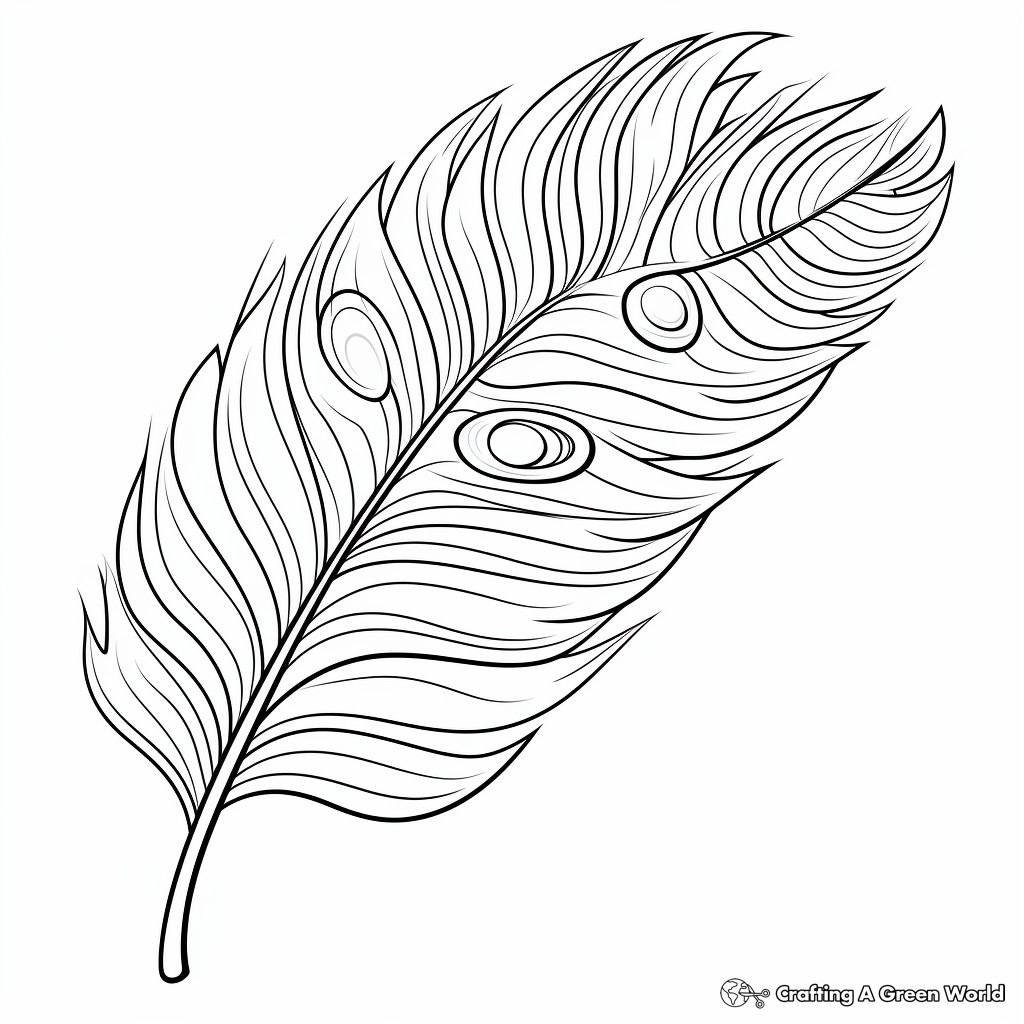 Rainbow Peacock Feather Coloring Pages 3