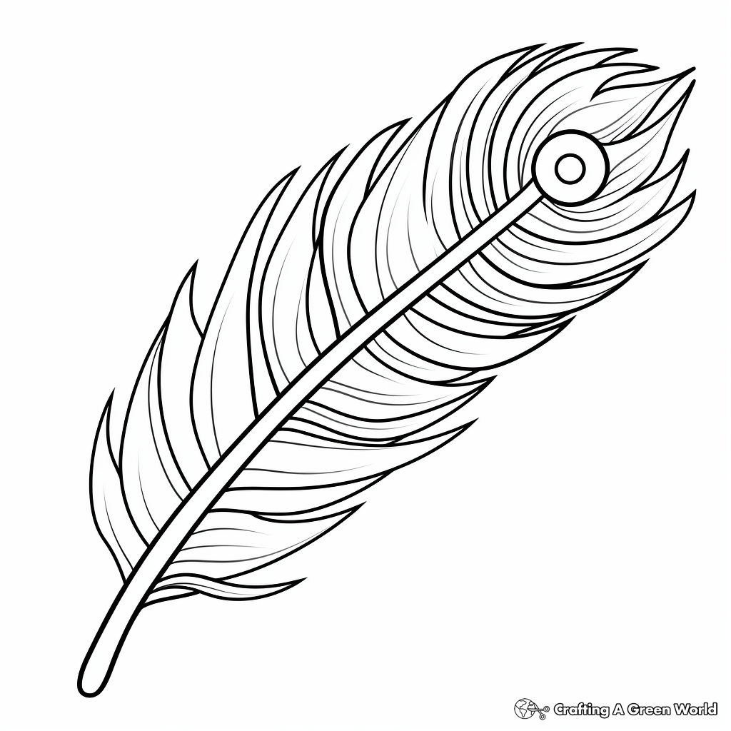 Rainbow Peacock Feather Coloring Pages 4