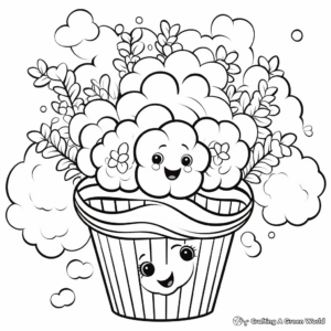 Rainbow Popcorn Coloring Pages for Children 3