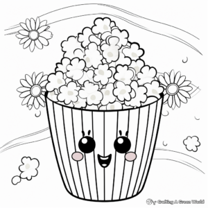 Rainbow Popcorn Coloring Pages for Children 4