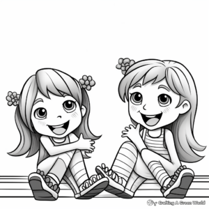 Rainbow Toes Coloring Pages for Girls 1