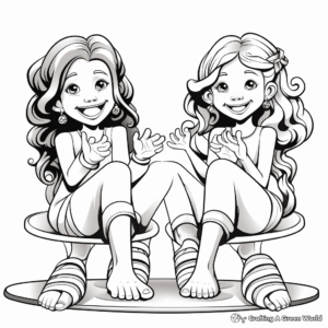 Rainbow Toes Coloring Pages for Girls 3