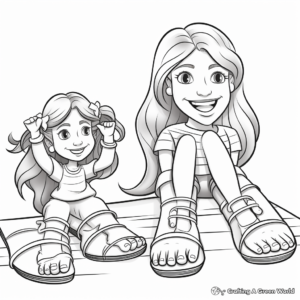 Rainbow Toes Coloring Pages for Girls 4