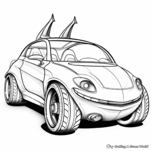 Rainbow Unicorn Car Coloring Pages 2