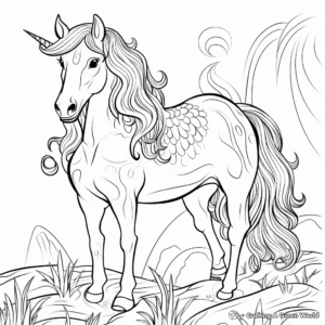 Rainbow Unicorn Fantasy Coloring Pages 2