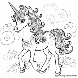 Rainbow Unicorn Fantasy Coloring Pages 4
