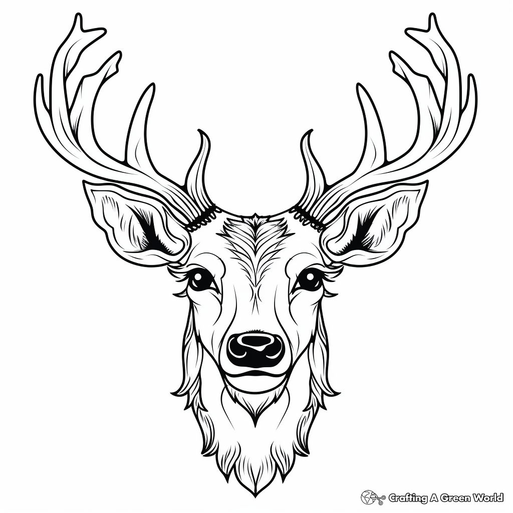Raindeer Head Coloring Pages for Christmas 1