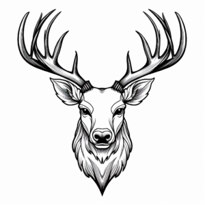 Raindeer Head Coloring Pages for Christmas 2