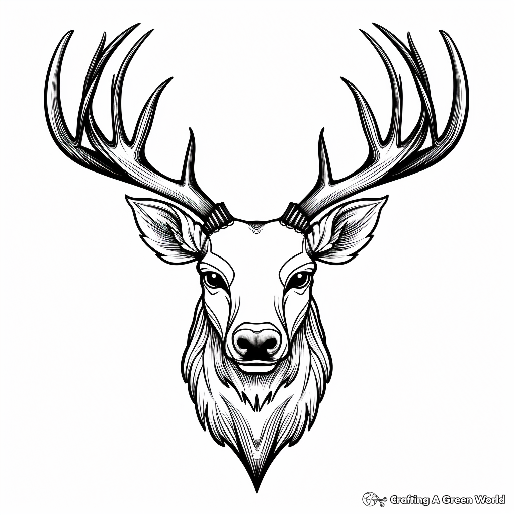 Raindeer Head Coloring Pages for Christmas 2