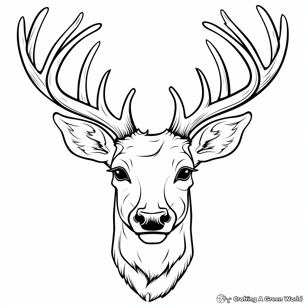 Raindeer Head Coloring Pages for Christmas 4