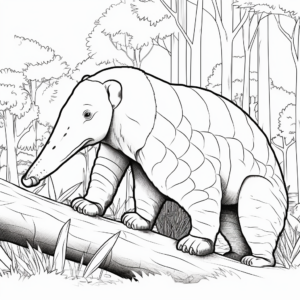 Rainforest Anteater Scene Coloring Pages 4